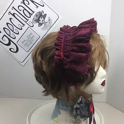 Dark Lolita Headband Hair Accessories Kawaii Bonnet Ribbon Lace  Hand-made 6603 • $15.95
