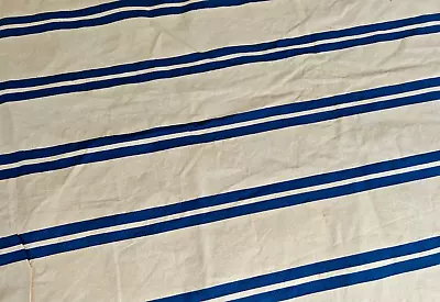 Vtg 1977 Fujiwo Ishimoto Latu Marimekko FABRIC Mcm Blue White Stripes Tablecloth • $69.99