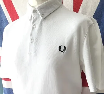 £13.50 • Buy FRED PERRY GENUINE POLO SHIRT SIZE XL CHALK WHITE  With Retro 60s Styling MOD 