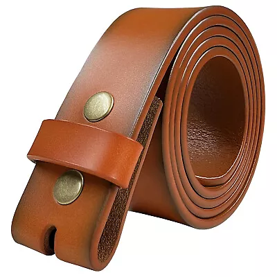  Replacement Strap Genuine Full Plain Leather Belt Strap 1-1/2  Wide Snap-on • $19.95