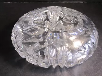 Old American Brilliant Style Heavy Cut Glass Ashtray  2 X6.75  • $35