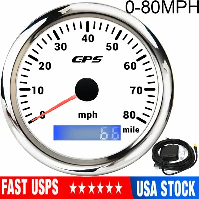 $44.94 • Buy 85mm GPS Speedometer Odometer Gauge 0-80MPH For Boat Car Truck ATV Motorcycle US