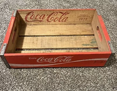Vintage Coca-Cola Red Wood Bottle Crate Wooden Box Coke Temple Chattanooga 1976 • $40