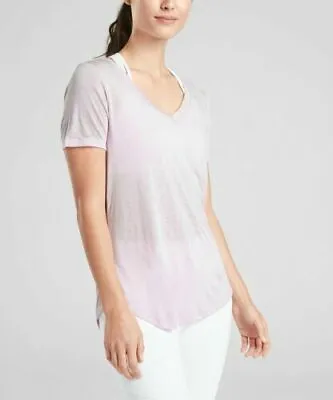 ATHLETA Breezy Scoop V Tee Simply Lilac Light Purple Top  Women Size XXS New • $9.99