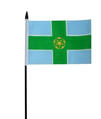 £3.49 • Buy Derbyshire County Small Hand Waving Flag 6  X 4 