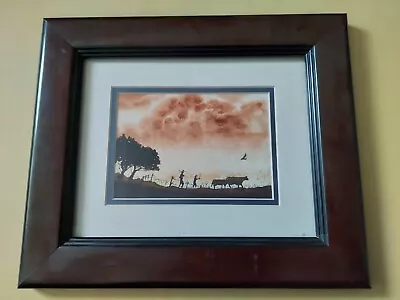 Original Watercolor Signed `R.J.` Artwork Matted FramedUnder Non-Glare Glass • $45.99