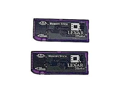 Set Of Two Lexar 128MB Memory Stick Card Media Translucent Purple Tested  • $29.99