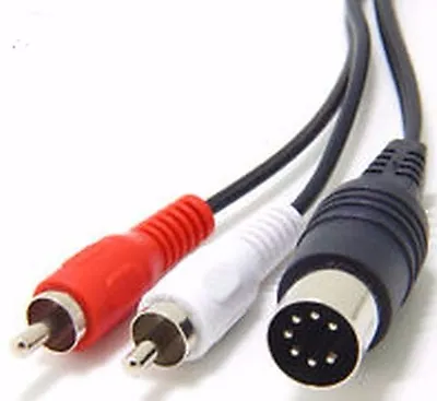 7-Pin DIN Male MIDI Cable To 2 Dual RCA Male Plug Audio Cable NEW USA Seller • $13.80