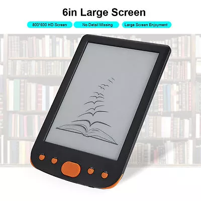 BK-6025L 6inch 8G E Book Reader Supports TF Card Screen Lighting Orange AUS • £91.61