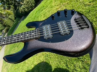 Music Man Stingray HH 5 String Bass Smoked Chrome W/ Ebony Silverburst Sparkle • $2195