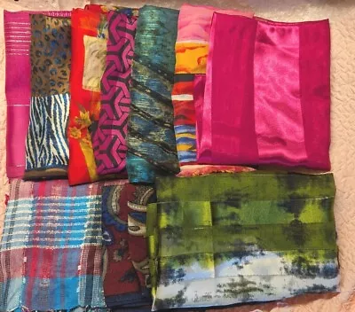 Vintage Scarves Lot Of 10  Silk  Polyester Italy India Korea • $22.50