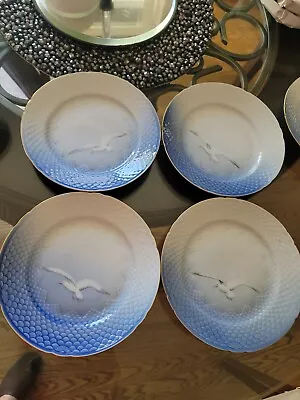 4 B&G BING & GRONDAHL SEAGULL Pattern 7.5  SALAD PLATE #27 / MINT! • $39.98