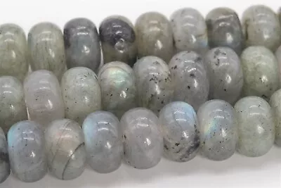 10x6MM Genuine Natural Gray Labradorite Beads Grade A Rondelle Loose Beads • $9.26