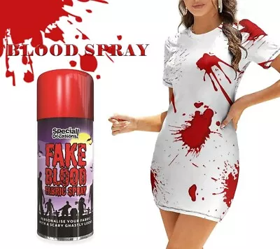 Fake Blood Halloween Spray Realistic Blood Stain Make Up Fabric Skin 200ml • £4.69