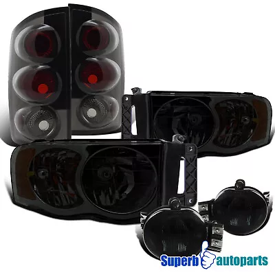 Fits 2002-2005 Dodge Ram 1500 2500 3500 Headlight Fog Lamps Tail Lamps Smoke • $148.14