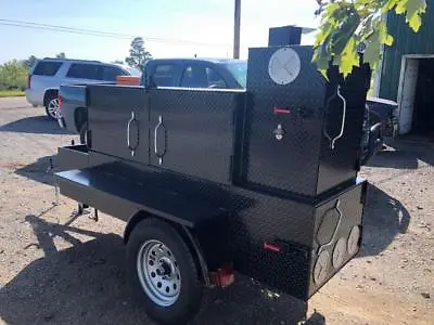 Barn Door Mobile BBQ Smoker Grill Trailer Front Storage Food Truck Concession  • $7499