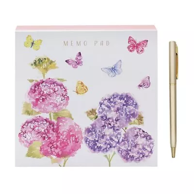 Butterfly Blossom Memo Block Scribble Pad Stationery + Pen Notepad Paper Post It • £8.25