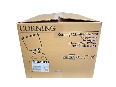 (12/Cs)CORNING 1L PS Vaccum Filter Storage Bottle System 45mm Neck 0.22um 431098 • $112.49