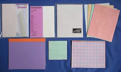 Lot-7 Assorted 180 Sheet Scrapbooking Paper 8.5x11  Vellum PolyShrink Foam Card • $14.99