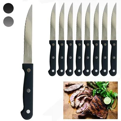 8 Set Stainless Steel Steak Knives Serrated 8.5  Knife Cutlery Kitchen Utensil • $12.96