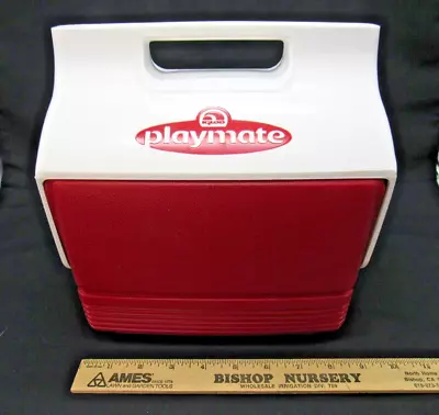 Vintage Igloo Playmate Mini Cooler 6 Can Ice Chest Red & White Lunch Box • $12