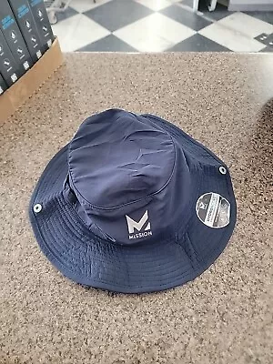 MISSION Cooling Bucket Hat- UPF 50 3” Wide Brim Cools When Wet- Navy • $10.99