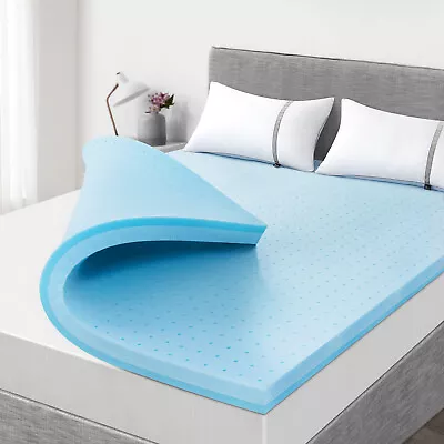 MAXZZZ Gel Memory Foam Mattress Topper 4 Inch Futon Full Queen King Size Pads • $102.29