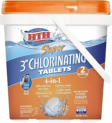 HTH 42043 Super 3  Chlorinating Tablets Swimming Pool Chlorine 8 Lbs • $85