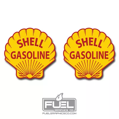 Shell Gasoline Premium Vinyl Decal Sticker 2-Pack - Vintage Gas Company Logo • $4.24