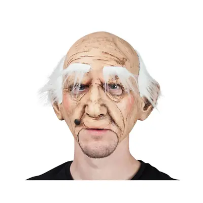 Adult Mens Grumpy Old Man Mask Wrinkled Realistic Fancy Dress Halloween • £10.99