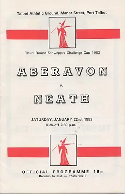 Jan 83 ABERAVON V NEATH Schweppes Cup  • £3.50