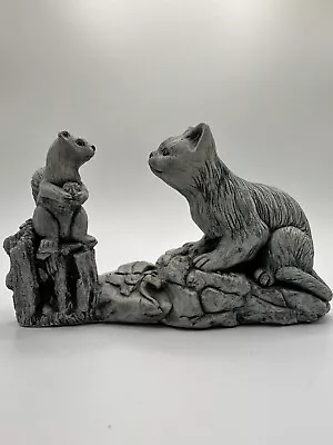 Mt. St. Helens Volcanic Ash Cat Stalking Squirrel Sculpture Figurine 3.5  X 6  • $18.95