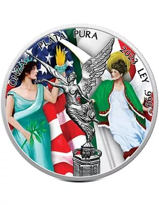 MEETS LIBERTY EDITION Libertad 1 Oz Silver Coin Mexico 2023 • $129.99