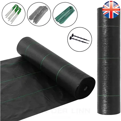 VDL WEED CONTROL FABRIC 100GSM GROUND COVER GARDEN LANDSCAPE Metal Plastic Pegs • £8.43