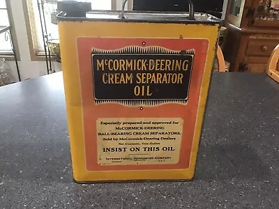 Vintage McCormick-Deering Cream Separator Oil Can. 1 Gallon Empty Can • $55