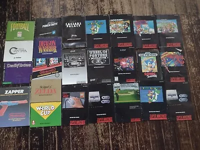 Lot Of 24 Vintage  Nintendo Super Nintendo Instruction Manuals  Sega NES SNES • $63.50