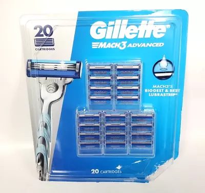 Gillette Mach3 Advanced Blades - 20 Cartridges Fits All Mach3 Handles *NIOB* • $31.74