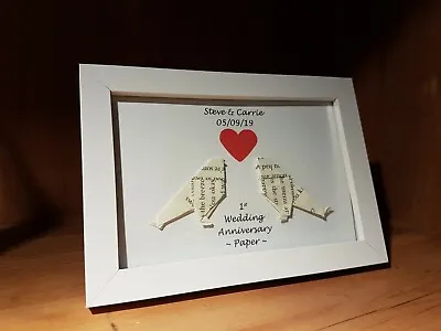 £11 • Buy Personalised Handmade 1st Wedding Anniversary Gift Frame. Paper Anniversary