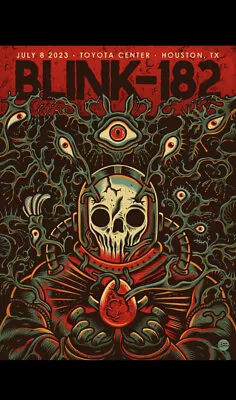 Blink 182 Concert Poster Houston TX Toyota Center July 8 2023 Dave Quiggle /50 • $100