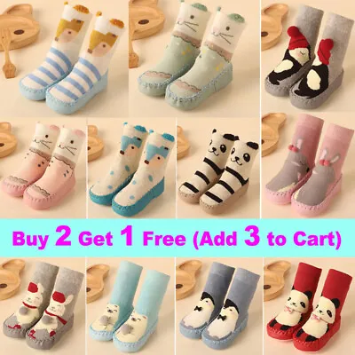 £5.24 • Buy Girls  Baby Toddler Anti-slip Slippers Socks Kids Soft Cotton Boys Winter Shoes