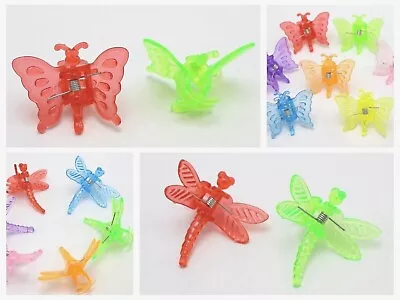 25 Mixed Color Plastic Cute Butterfly Dragonfly Hair Claw Clips Clamp For Kids • $3.25