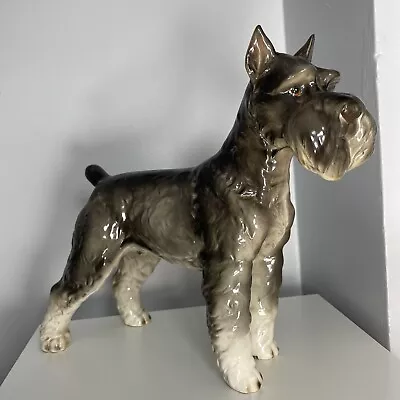 Vintage Shafford German Schnauzer 10.75” Tall Dog Porcelain Figurine Rare Large • $39