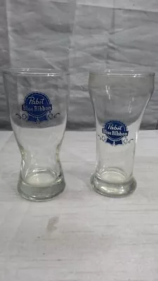 Classic Pabst Blue Ribbon PBR 10 Oz Beer Glasses Weizen Style & Pilsner Style • $19.50