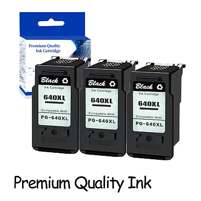3PK 640XL 640 XL Black Ink Cartridge For Canon PIXMA MG2160 MG2260 MG3160 MG3260 • $98.98