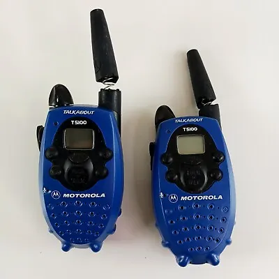 Motorola Talkabout T6400WX Blue Portable 22 Channel 2-Way Radio Walkie Talkies • $8.99