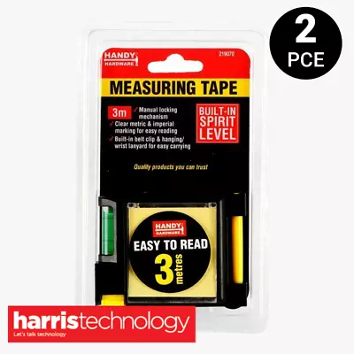 Handy Hardware [2PCE] Tape Measure 3m With Level Paper & Pen • $17.20