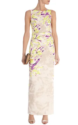 Stunning Karen Millen Floral Tulip Print Lace Panel Signature Maxi Dress Size 12 • £110