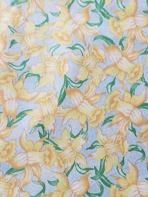 Buttercup Daffodil Fabric SIGNATURE CLASSICS 1.5 Yd Yellow Floral • $10