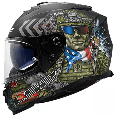 Open Box LS2 Helmets Assault Commando Motorcy Helmet W/ SunShield Black Camo - M • $109.99