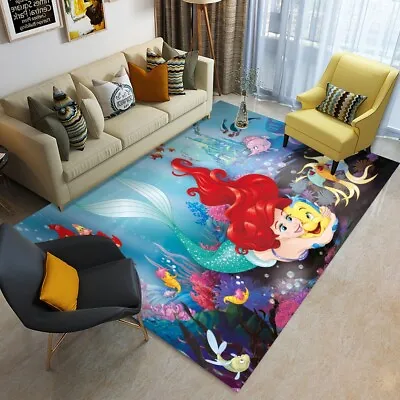 The Little Mermaid Print Foldable Rectangular Floor Mat Rugs Anti-Skid Carpet • $80